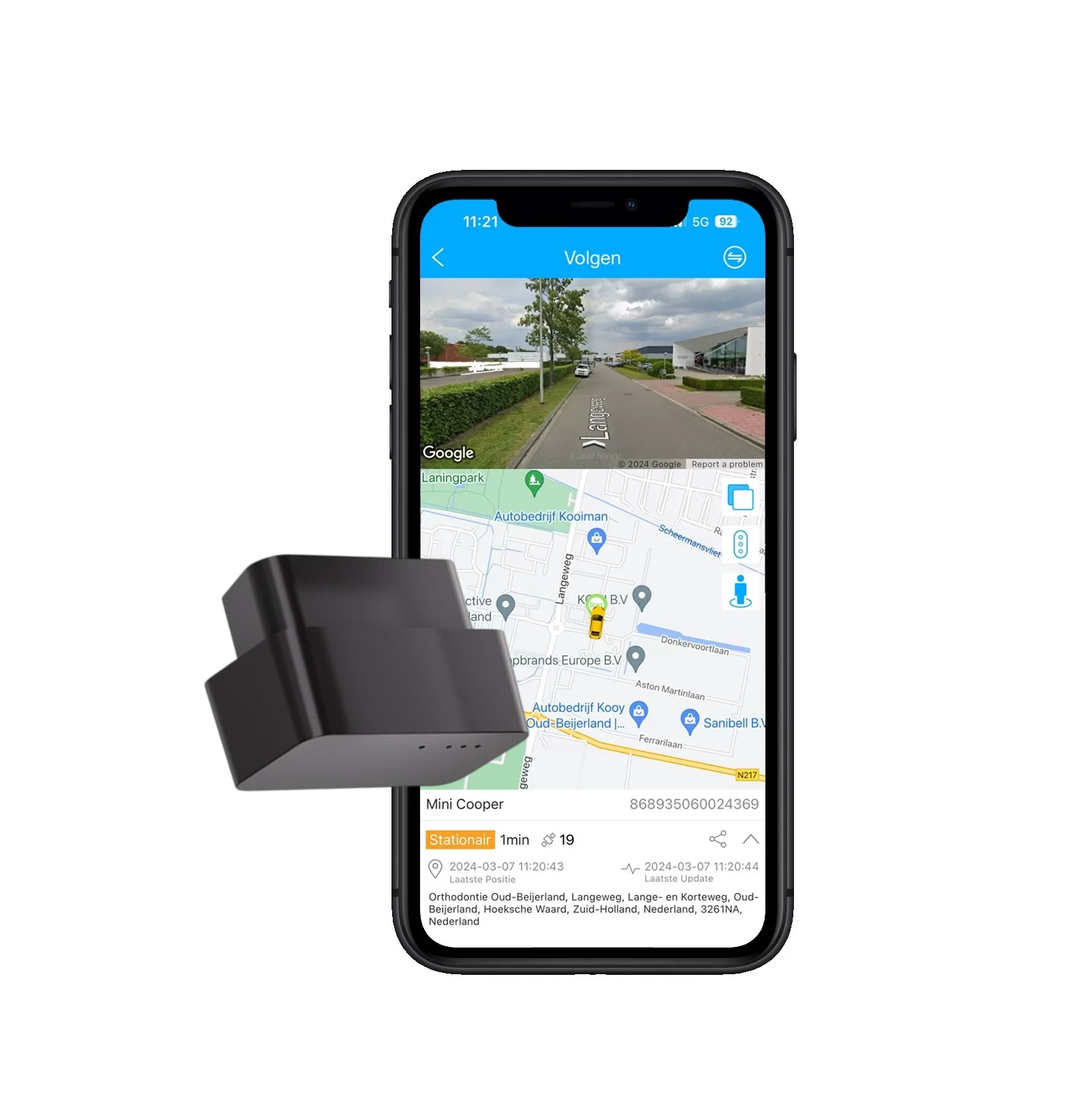 Onntrack OBD+ tracker - plug & play - Lifetime gratis tracking!