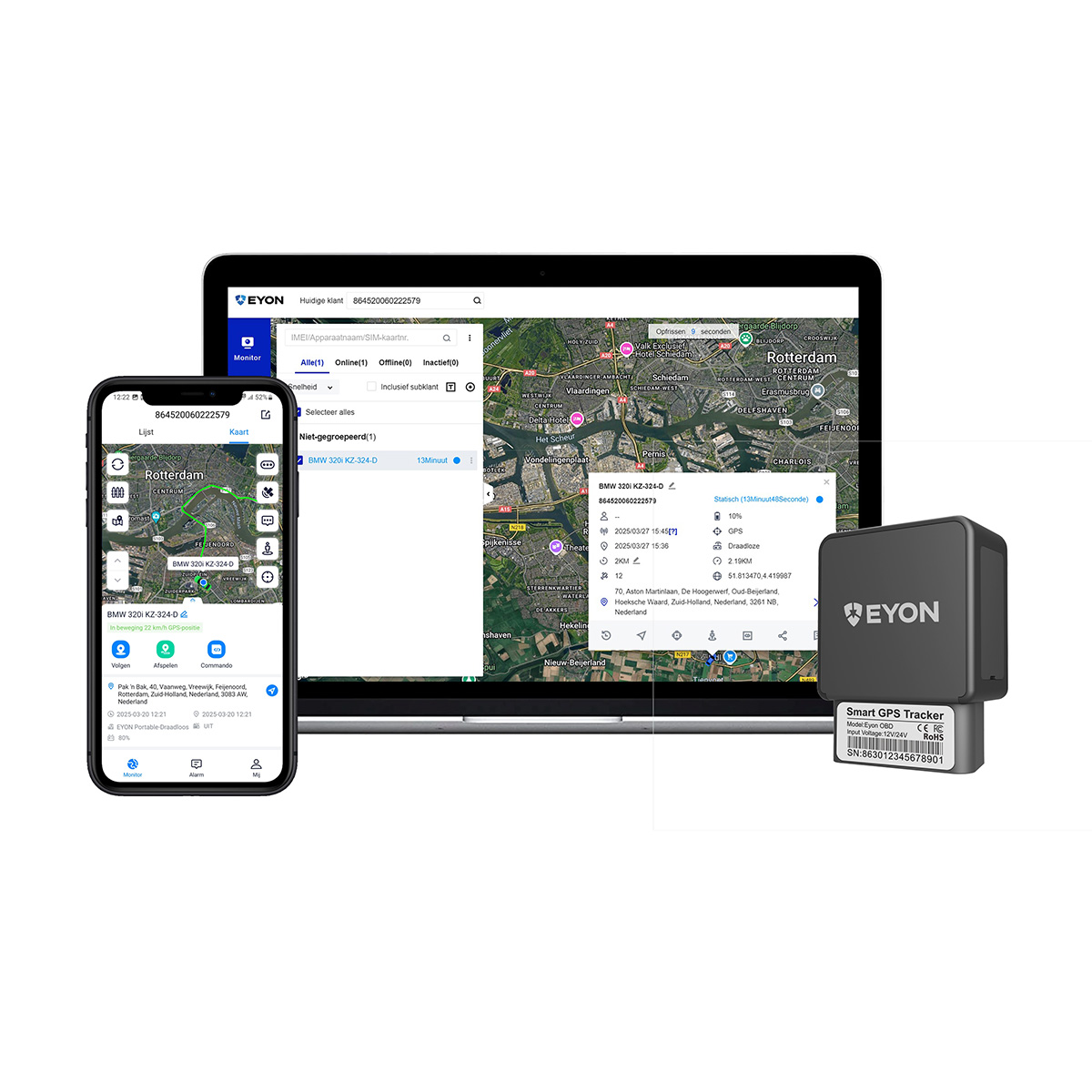 Eyon® OBD - Inbouw GPS Tracker met gratis Lifetime tracking - Afbeelding 2